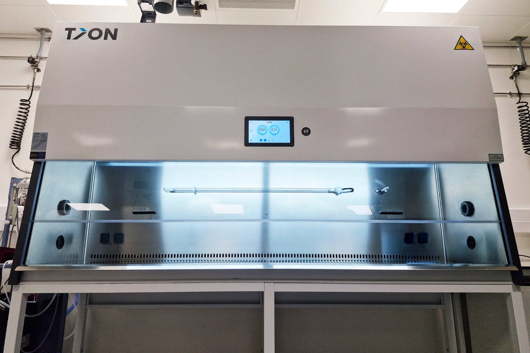 Ductless Class II biosafety cabinet front angle