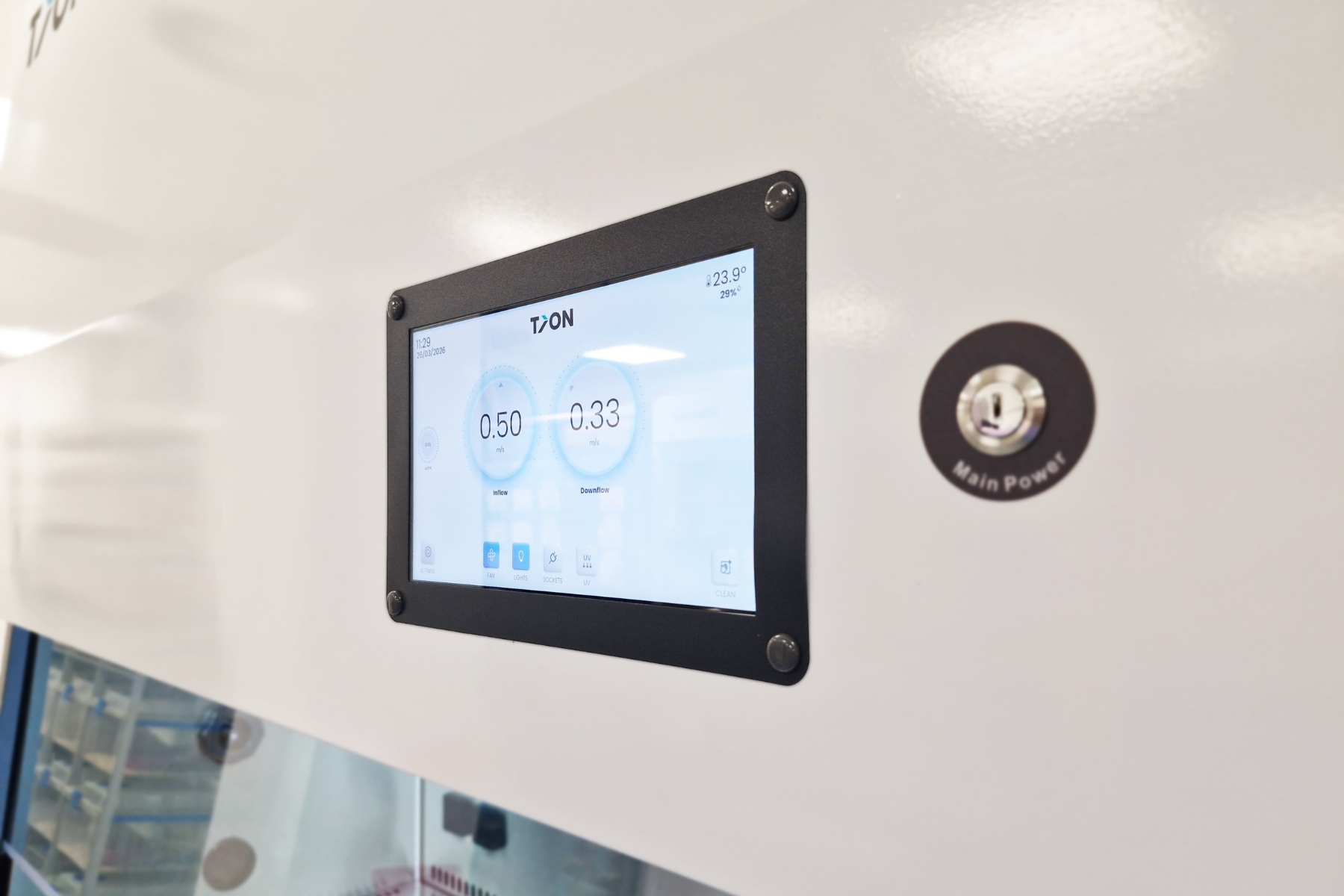 Ductless Class II biosafety cabinet control system