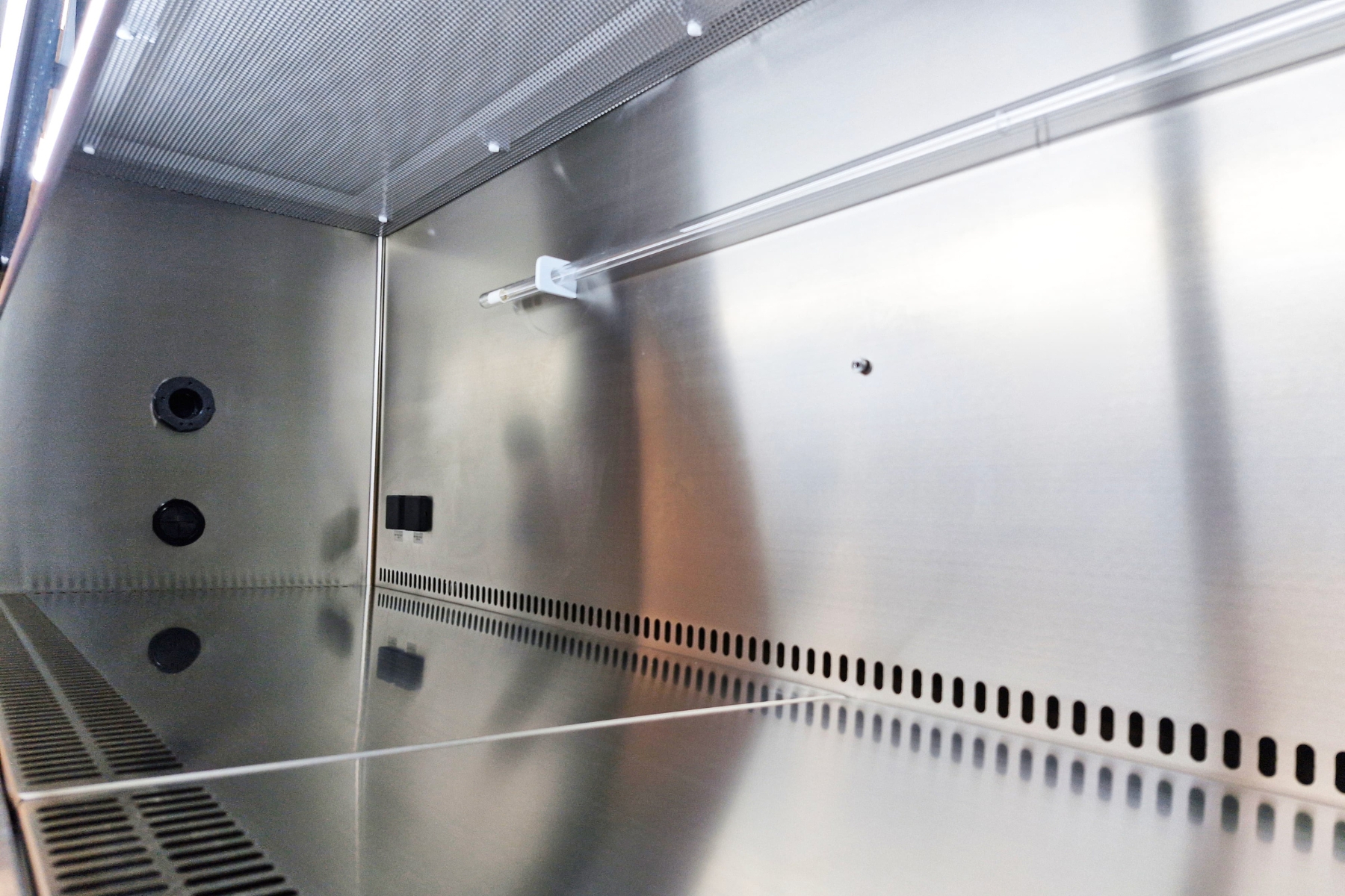 Ductless Class II biosafety cabinet, stainless steel workspace and UV lighting