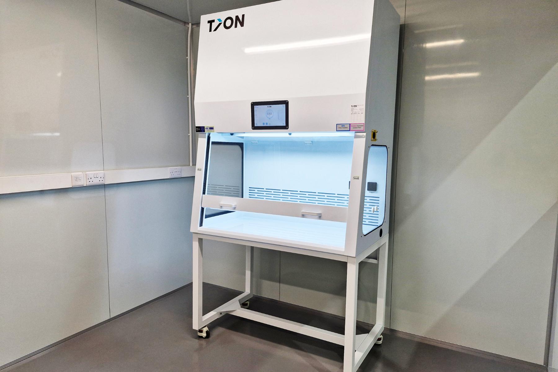 H.W. Coates ductless fume cupboard for sample testing